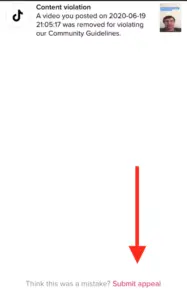 tiktok submit appeal