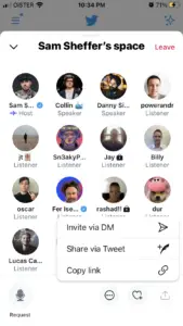 how to invite to twitter spaces
