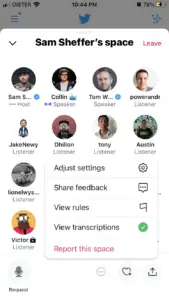 Twitter Spaces transcriptions